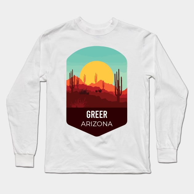 greer arizona Grand Canyon Cactus Az 137 Phoenix Travel Long Sleeve T-Shirt by darkARTprint